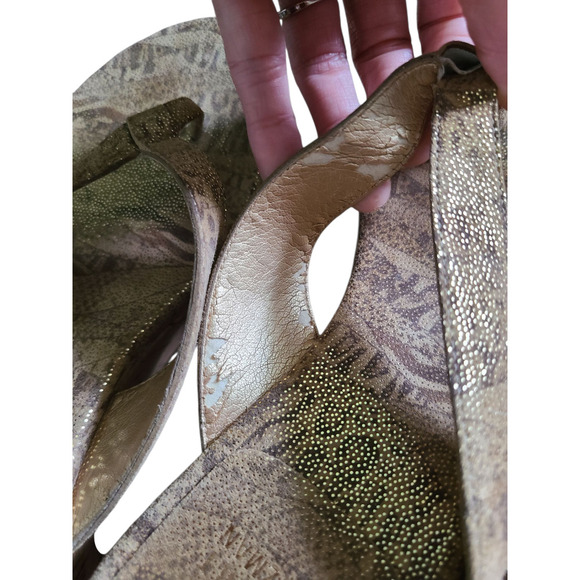 STUART WEITZMAN TAN NAIROBI CORK WEDGE LEATHER SANDALS WOMEN'S Sz 6.5 M - Picture 8 of 8